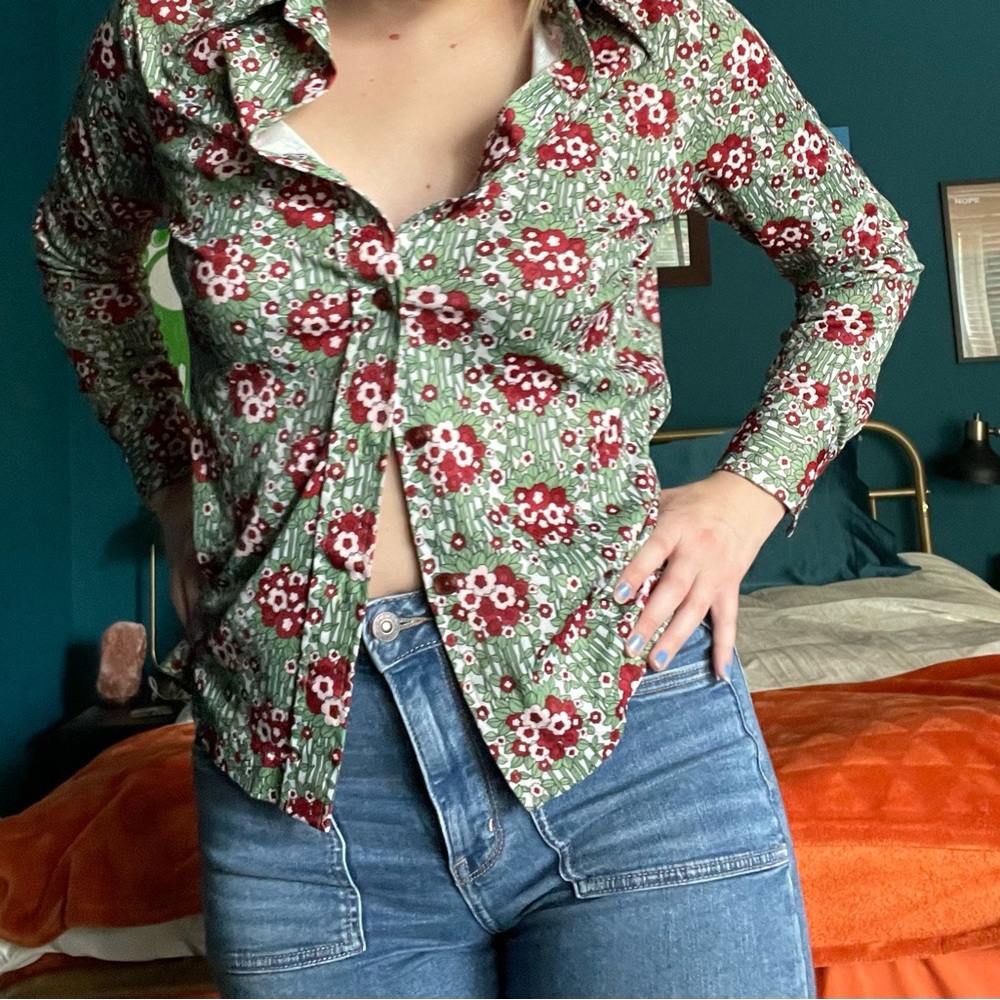 Vintage Sears Floral Button Up
